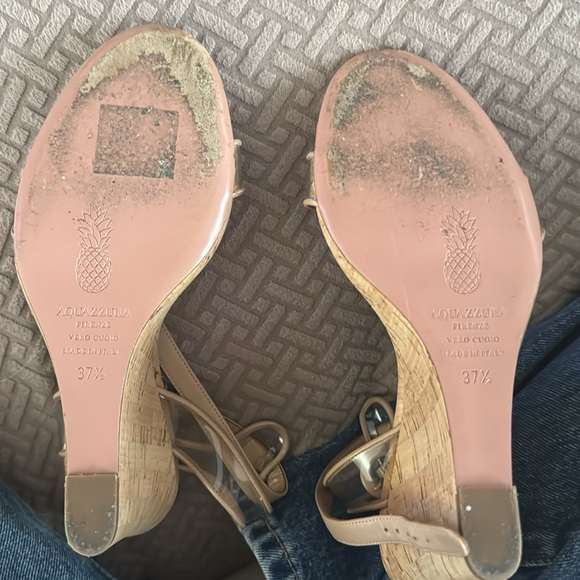 Aquazurra Minimalist PVC & Leather Wedges, Size 37.5 EU / 7 US - Picture 7 of 7